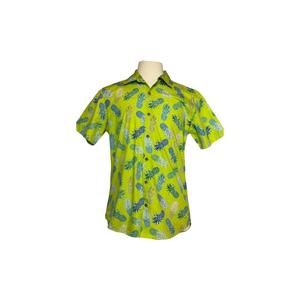 NEW CORADORABLES boys pineapples s/s "kalani" aloha shirt in lime